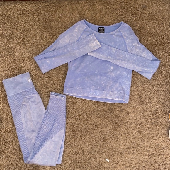 PINK Victoria's Secret Pants - VICTORIA SECRET PINK - baby blue workout set